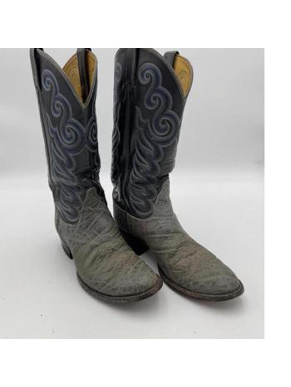 Tony Lama Vintage Black Label 8502 Grey Wester Boots Men's Size 9D